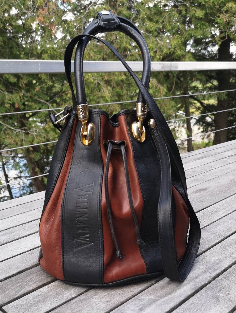 Valentina leather bucket bag